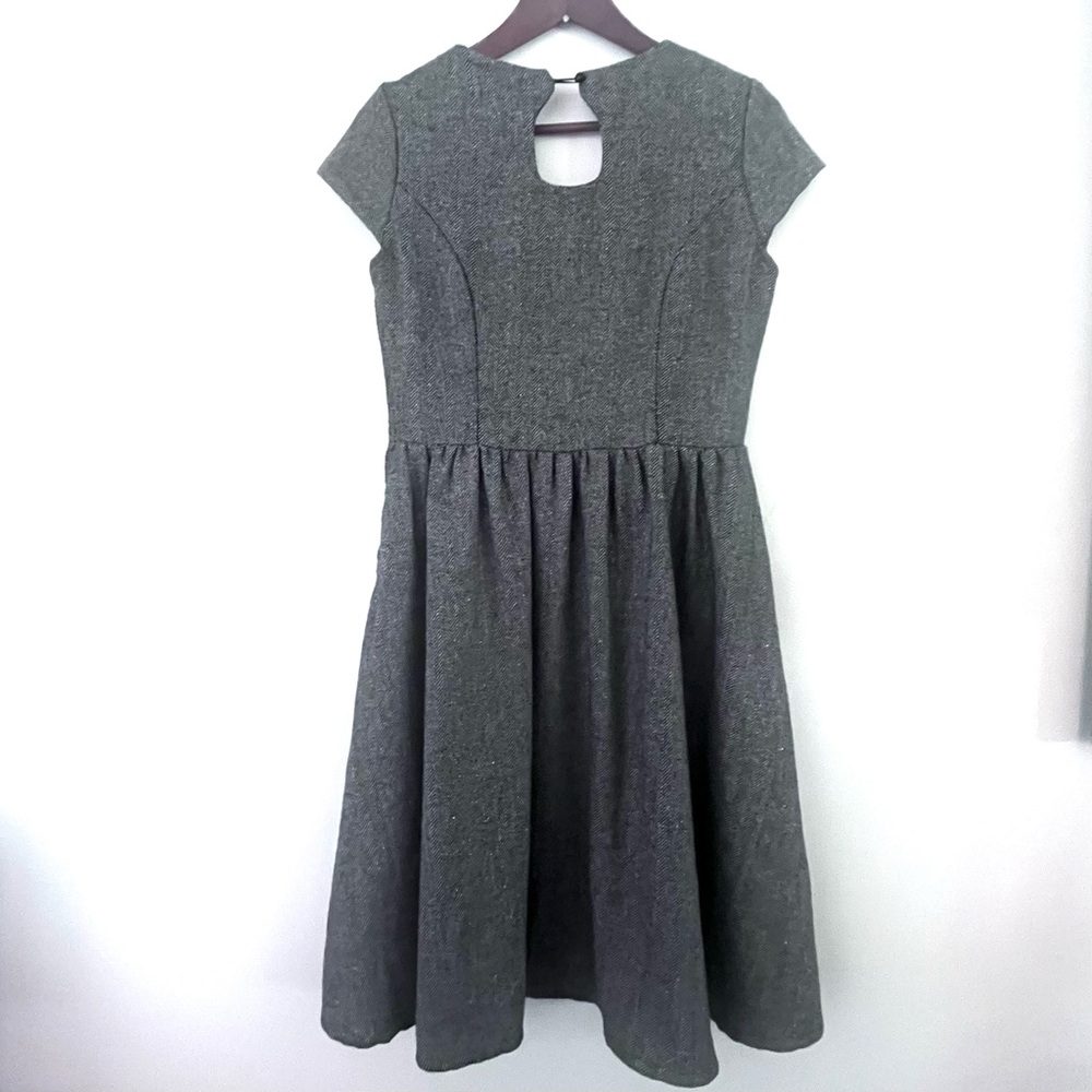 Banned Apparel Dancing Days Capped Sleeve Herringbone Dress Women's Size M